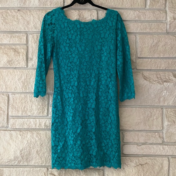 dvf green lace dress Diane Von Furstenberg Vintage Julianna Lace Wrap Dress | Green